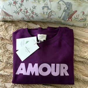 Sézane purple AMOUR sweathshirt - size L- NWT